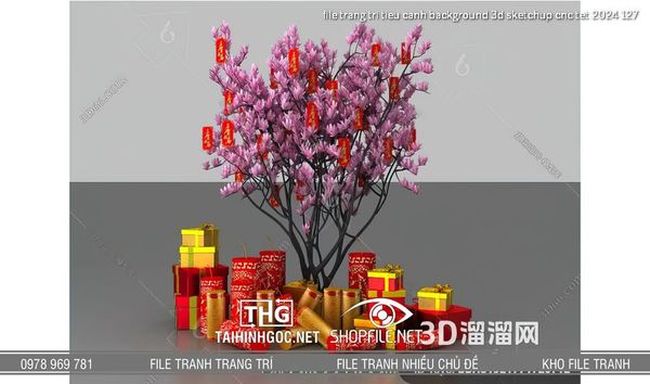 file trang tri tieu canh background 3d sketchup cnc tet 2024 127