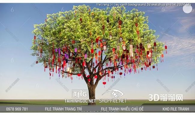 file trang tri tieu canh background 3d sketchup cnc tet 2024 135