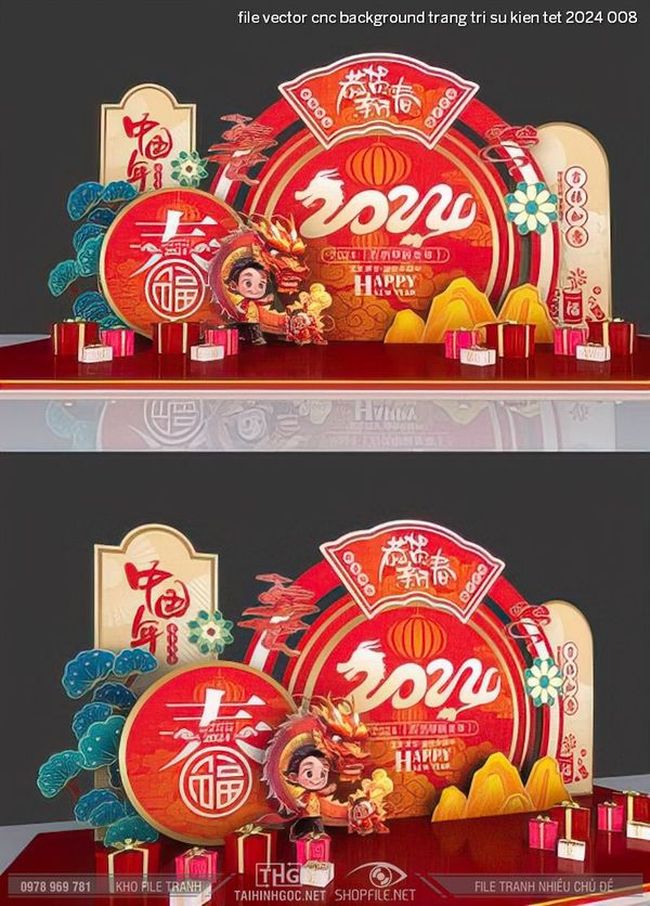 file vector cnc background trang tri su kien tet 2024 008