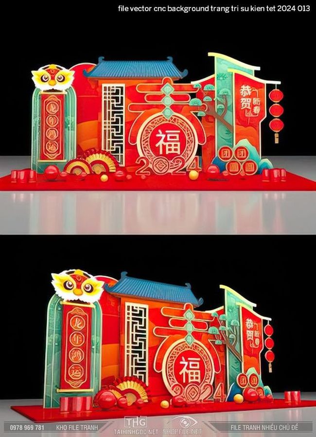 file vector cnc background trang tri su kien tet 2024 013