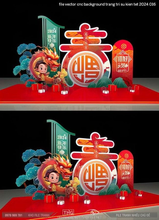 file vector cnc background trang tri su kien tet 2024 016