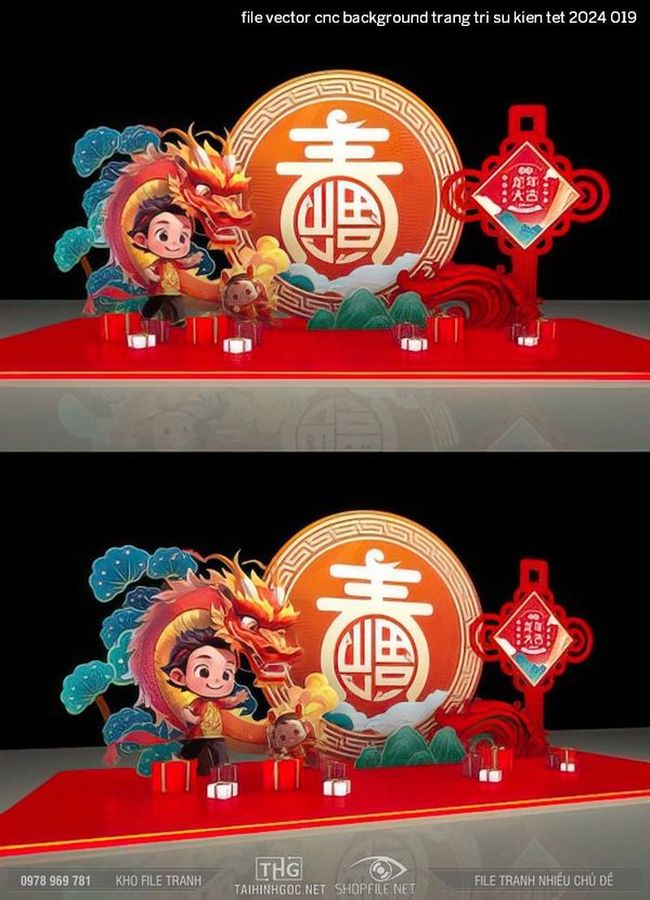 file vector cnc background trang tri su kien tet 2024 019