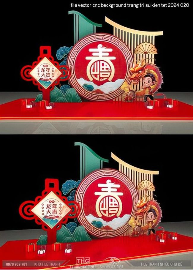 file vector cnc background trang tri su kien tet 2024 020