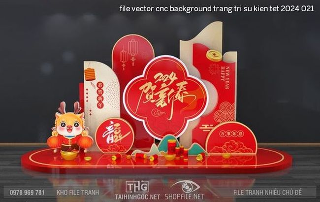 file vector cnc background trang tri su kien tet 2024 021