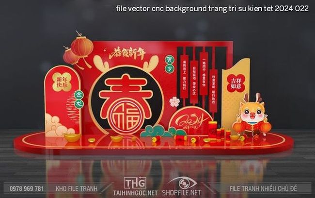 file vector cnc background trang tri su kien tet 2024 022