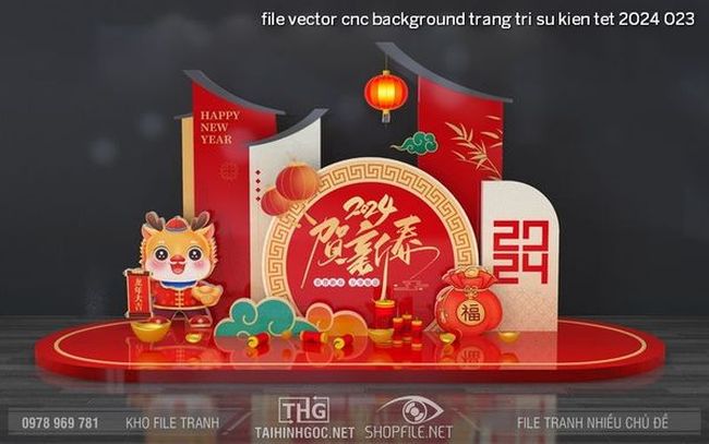 file vector cnc background trang tri su kien tet 2024 023