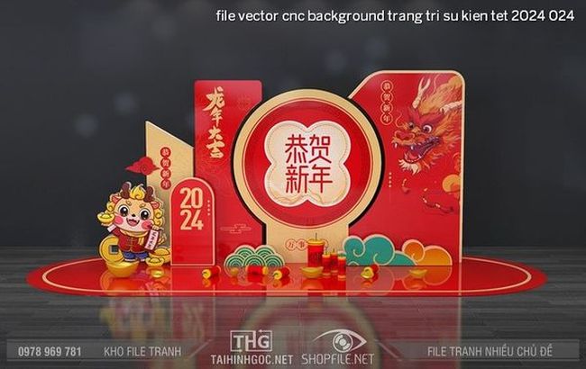 file vector cnc background trang tri su kien tet 2024 024