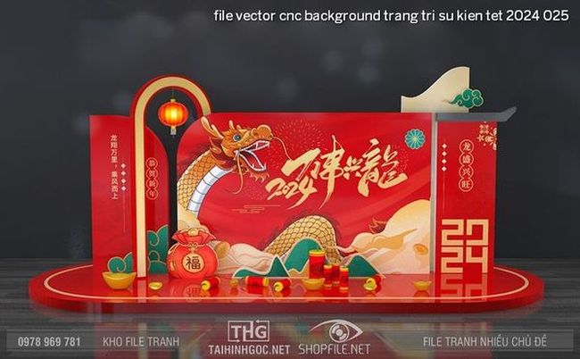 file vector cnc background trang tri su kien tet 2024 025