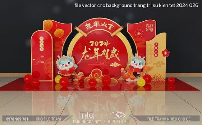 file vector cnc background trang tri su kien tet 2024 026