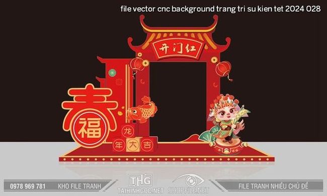 file vector cnc background trang tri su kien tet 2024 028