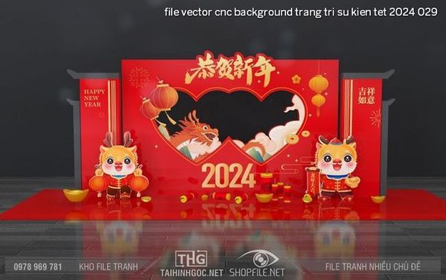 file vector cnc background trang tri su kien tet 2024 029