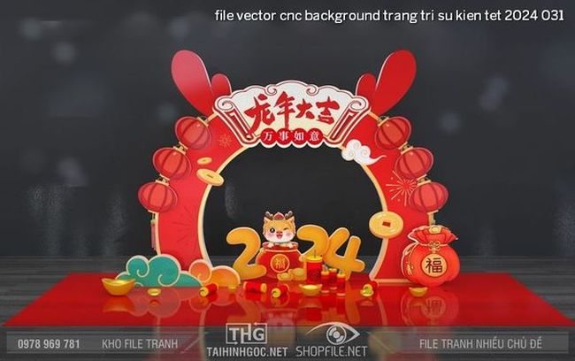 file vector cnc background trang tri su kien tet 2024 031