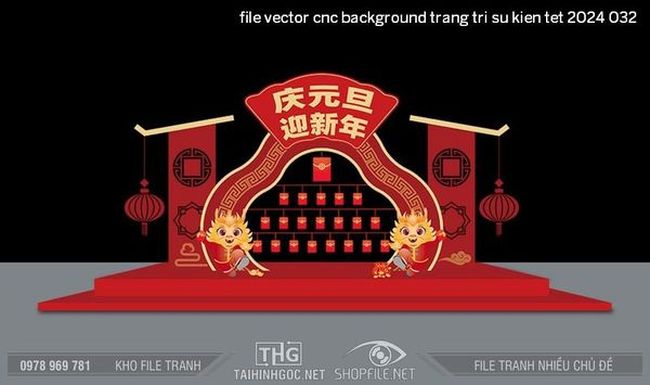 file vector cnc background trang tri su kien tet 2024 032