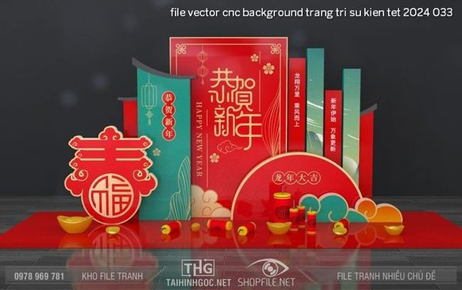 file vector cnc background trang tri su kien tet 2024 033