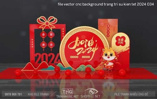 file vector cnc background trang tri su kien tet 2024 034