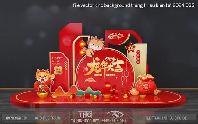 file vector cnc background trang tri su kien tet 2024 035