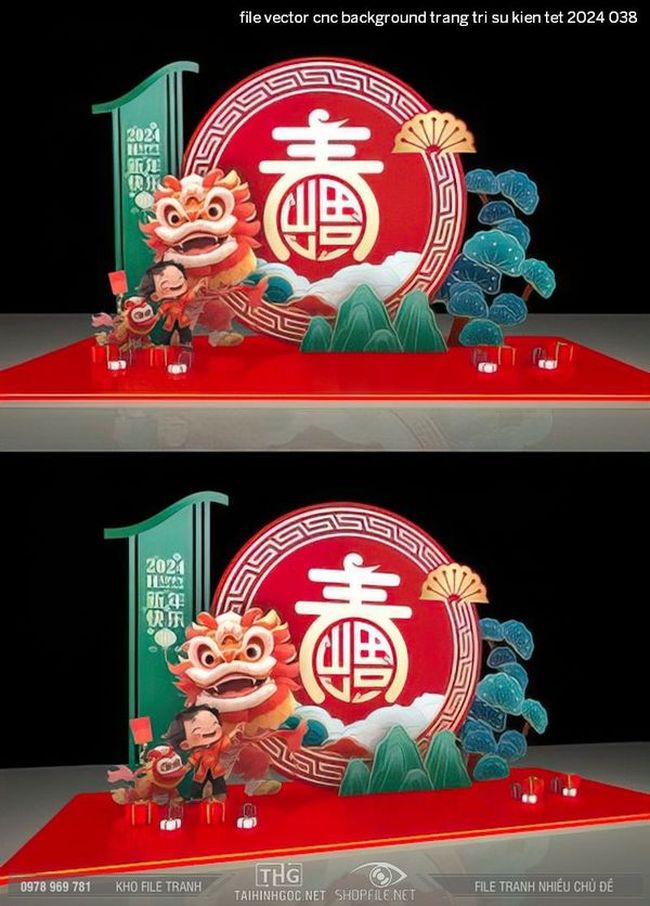 file vector cnc background trang tri su kien tet 2024 038