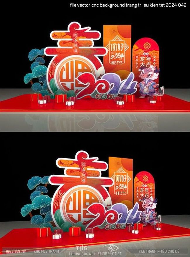 file vector cnc background trang tri su kien tet 2024 042