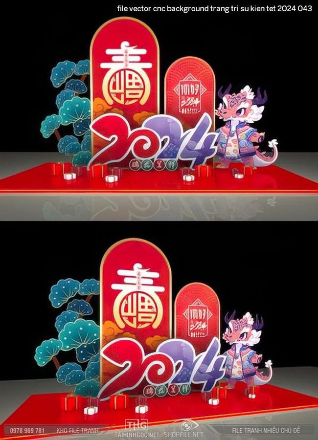 file vector cnc background trang tri su kien tet 2024 043