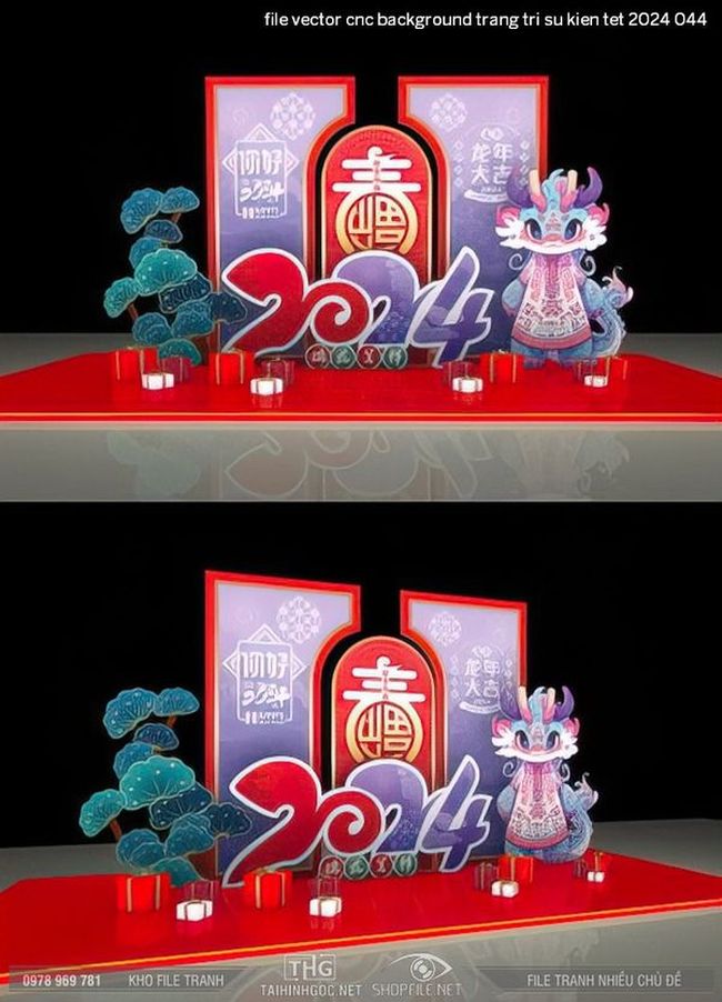 file vector cnc background trang tri su kien tet 2024 044