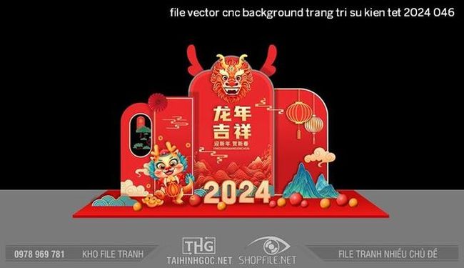 file vector cnc background trang tri su kien tet 2024 046