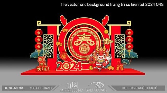 file vector cnc background trang tri su kien tet 2024 048