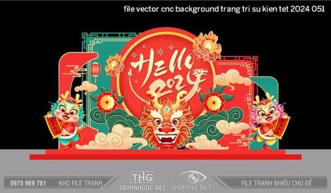 file vector cnc background trang tri su kien tet 2024 051