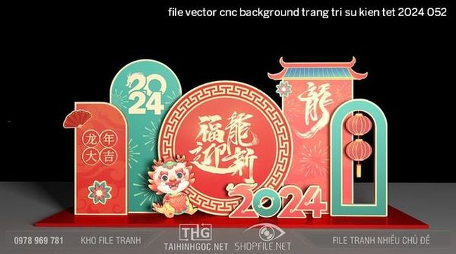 file vector cnc background trang tri su kien tet 2024 052