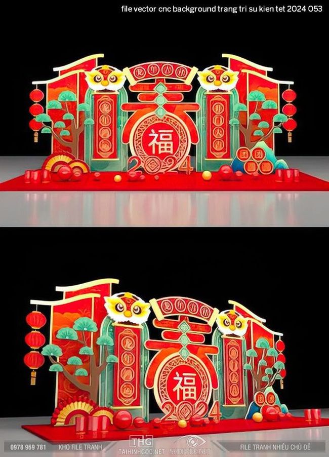 file vector cnc background trang tri su kien tet 2024 053