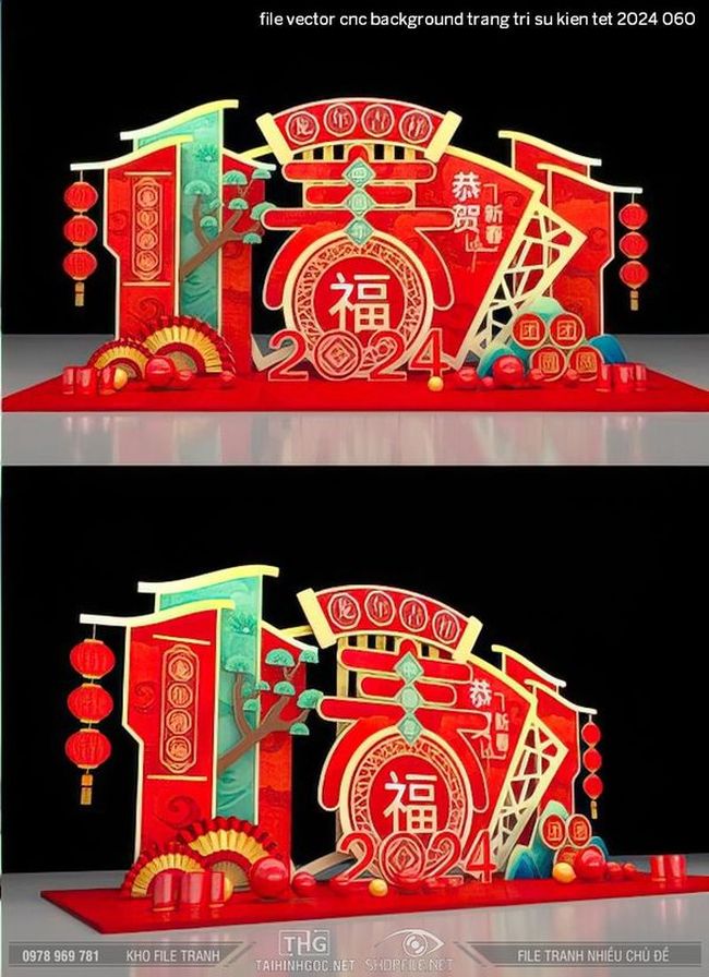 file vector cnc background trang tri su kien tet 2024 060