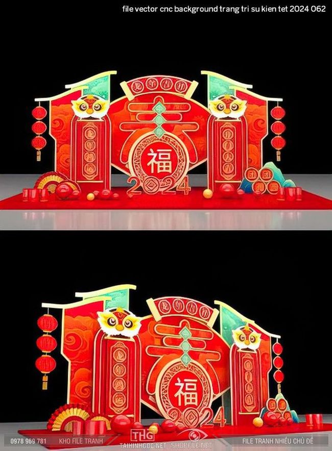 file vector cnc background trang tri su kien tet 2024 062