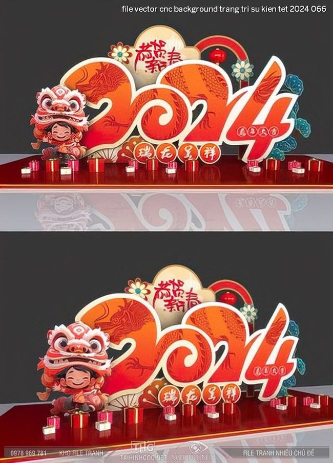 file vector cnc background trang tri su kien tet 2024 066