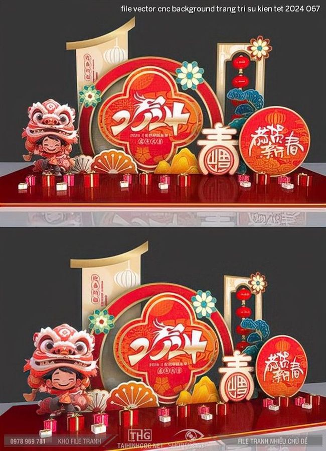 file vector cnc background trang tri su kien tet 2024 067