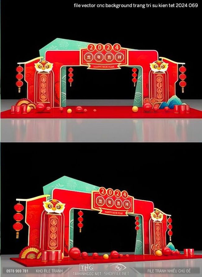 file vector cnc background trang tri su kien tet 2024 069