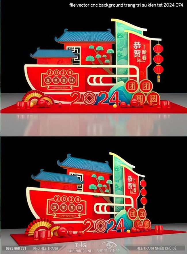 file vector cnc background trang tri su kien tet 2024 074