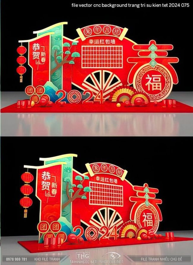 file vector cnc background trang tri su kien tet 2024 075