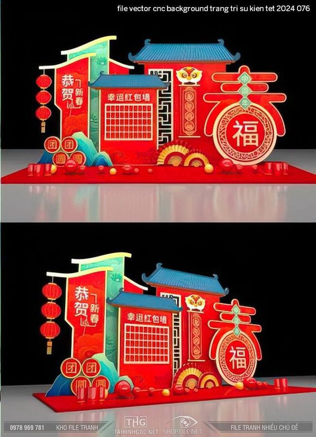 file vector cnc background trang tri su kien tet 2024 076