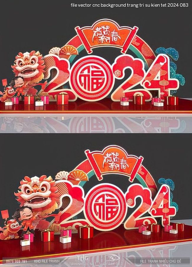 file vector cnc background trang tri su kien tet 2024 083