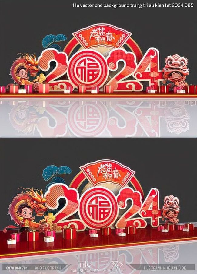 file vector cnc background trang tri su kien tet 2024 085