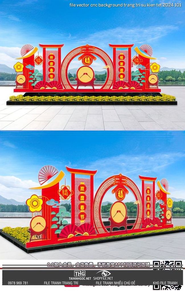 file vector cnc background trang tri su kien tet 2024 101