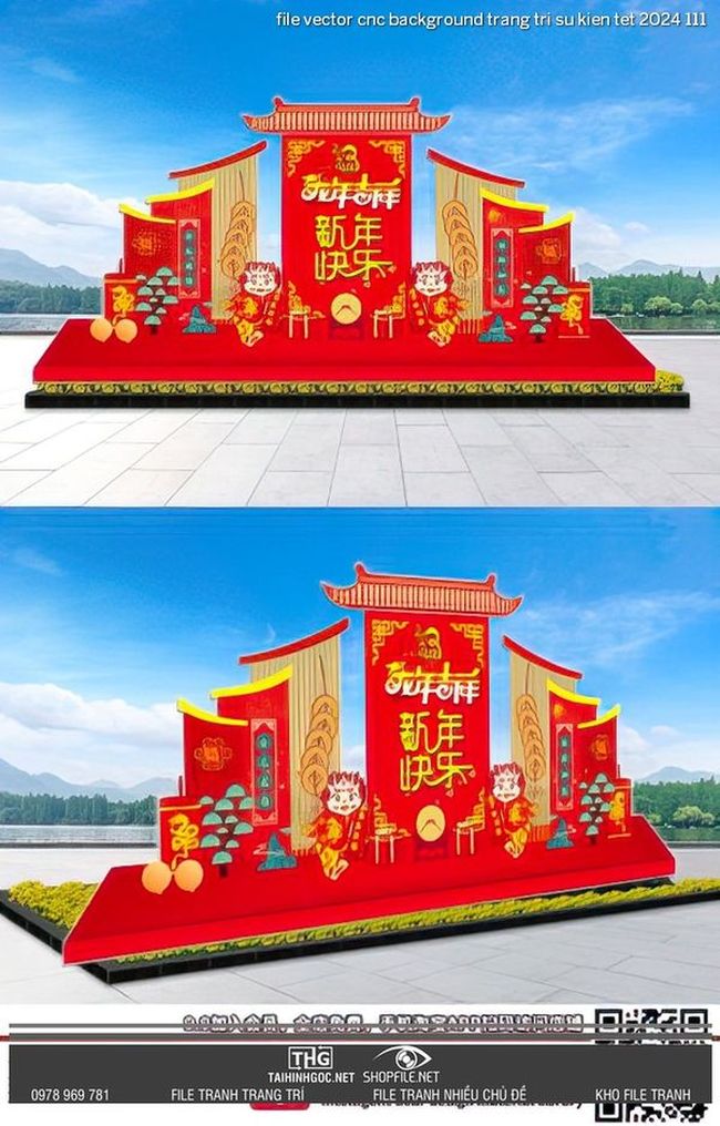 file vector cnc background trang tri su kien tet 2024 111