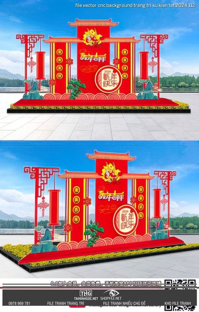 file vector cnc background trang tri su kien tet 2024 112