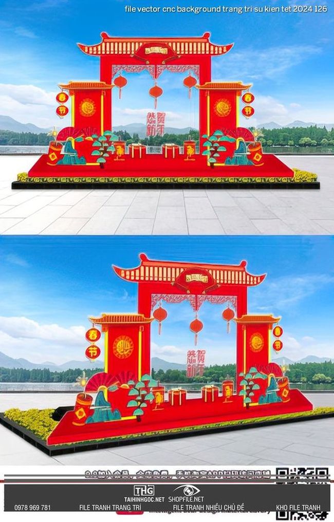 file vector cnc background trang tri su kien tet 2024 126