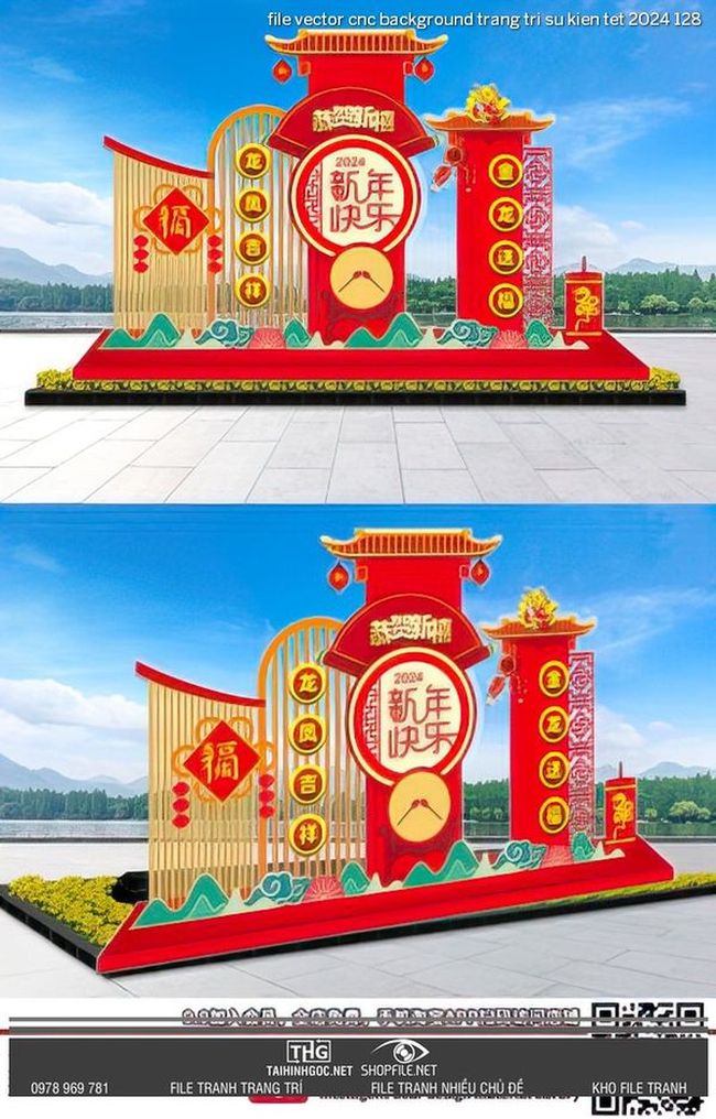 file vector cnc background trang tri su kien tet 2024 128