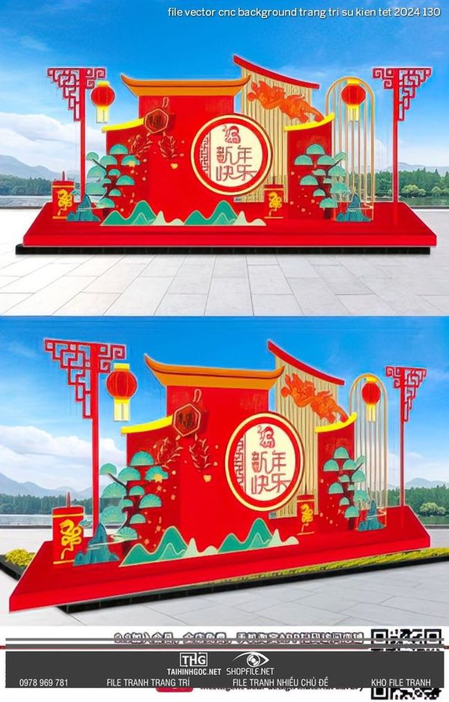 file vector cnc background trang tri su kien tet 2024 130