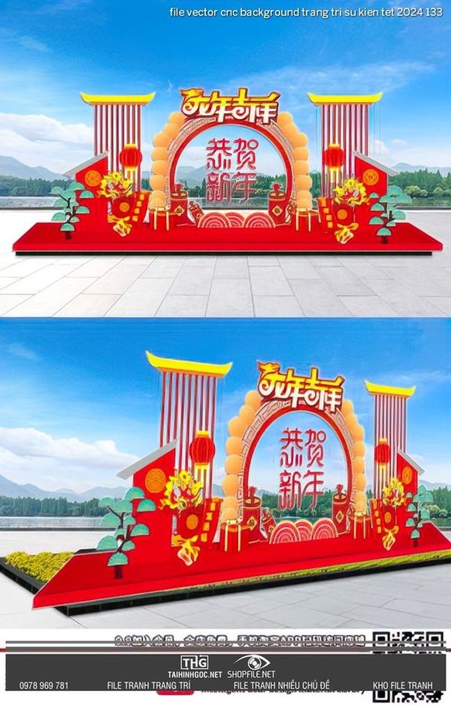 file vector cnc background trang tri su kien tet 2024 133