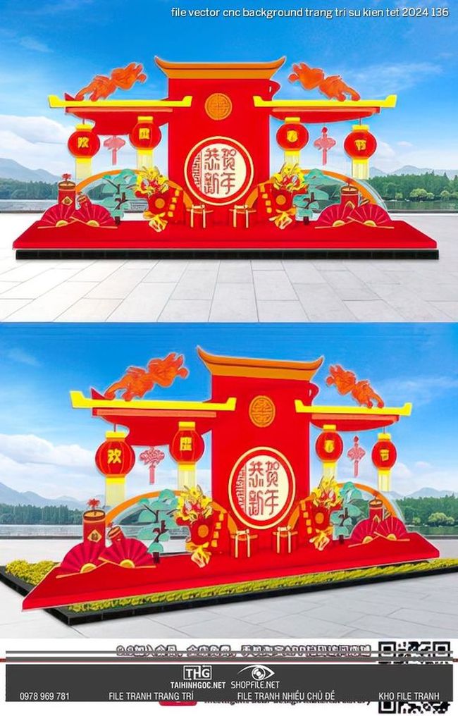 file vector cnc background trang tri su kien tet 2024 136