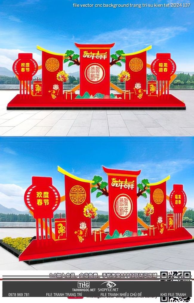 file vector cnc background trang tri su kien tet 2024 137