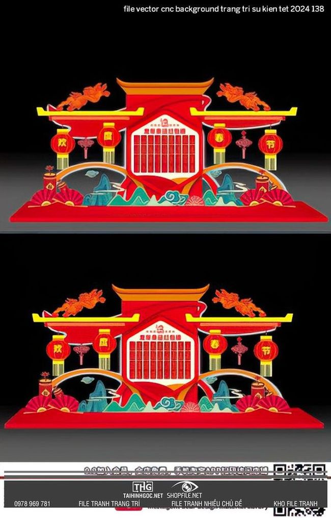 file vector cnc background trang tri su kien tet 2024 138