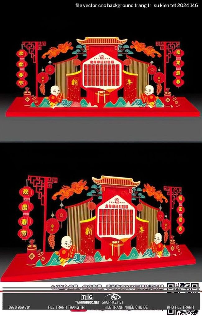 file vector cnc background trang tri su kien tet 2024 146